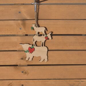 Wooden Three Animal Ornament