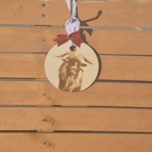 Wooden goat circle ornament