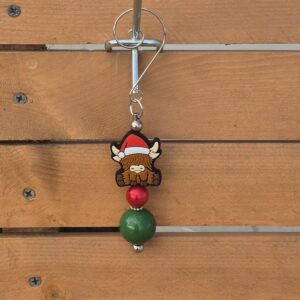 Highland cow non-clip keychain